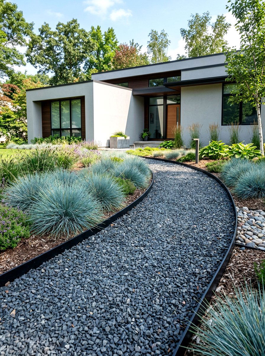 Modern Gravel Path - 30 xeriscape garden ideas