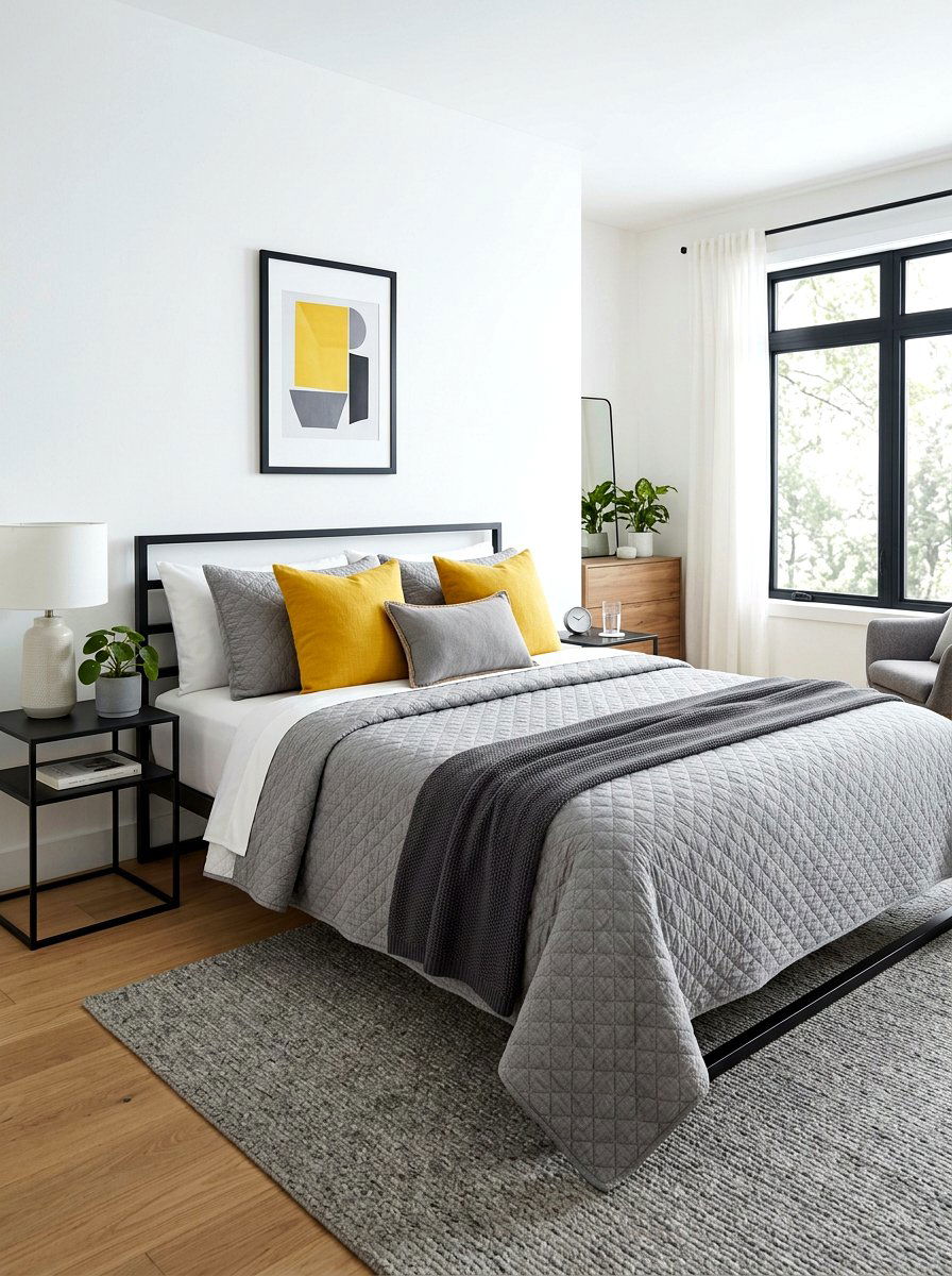 Modern Gray Bedspread - 30 guest room bedding ideas