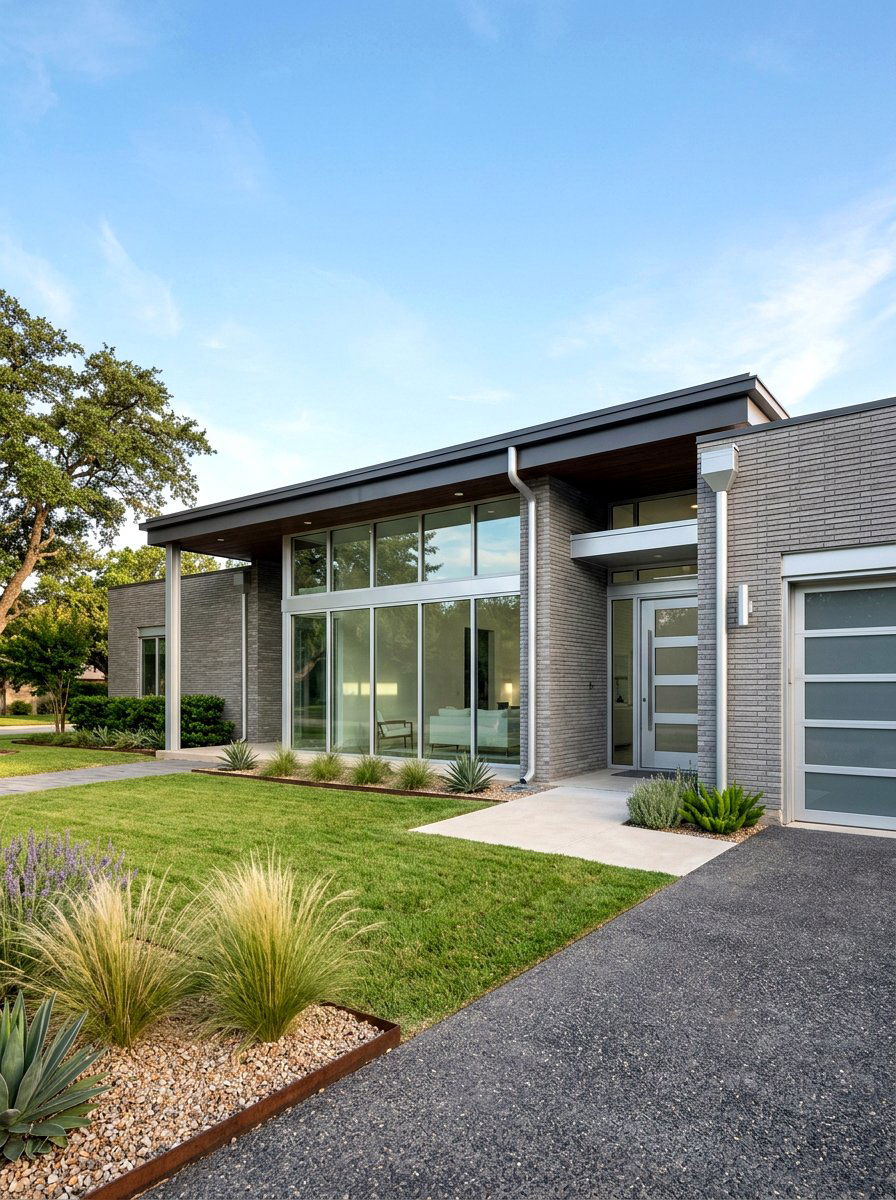 Modern Gray Brick Home - 30 brick house exterior ideas