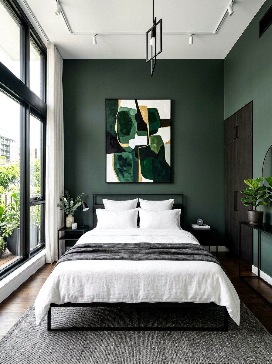 Modern Green Bedroom - 30 green bedroom ideas