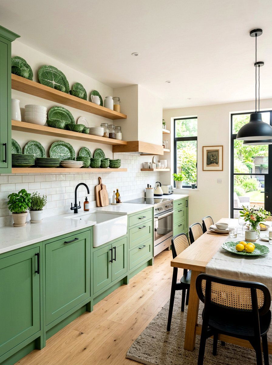 Modern Green Kitchen Decor - 30 cabbageware dining ideas