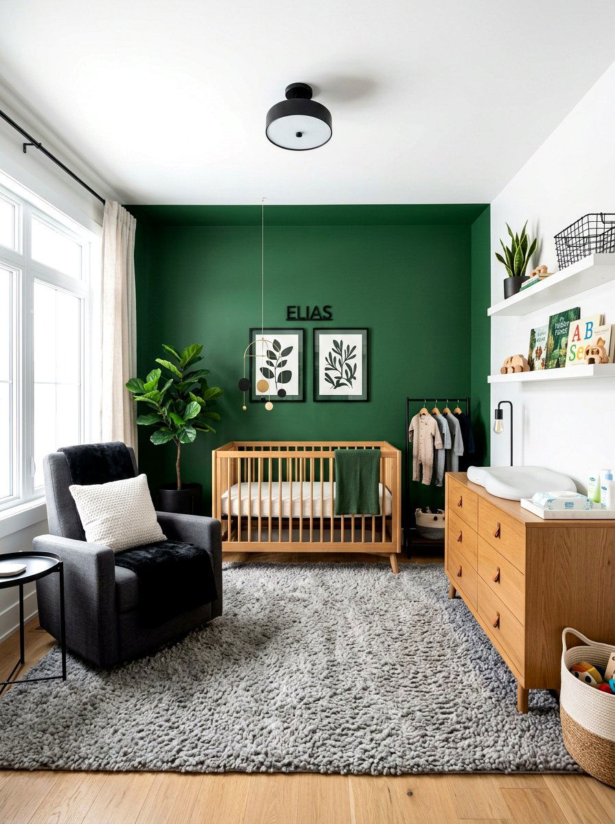 Modern Green Nursery - 30 soft green nursery ideas