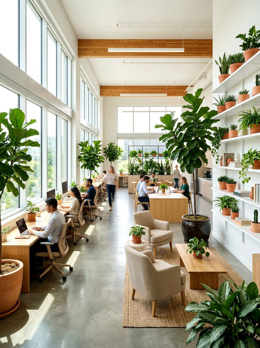 Modern Greenery Office - 30 masculine office ideas