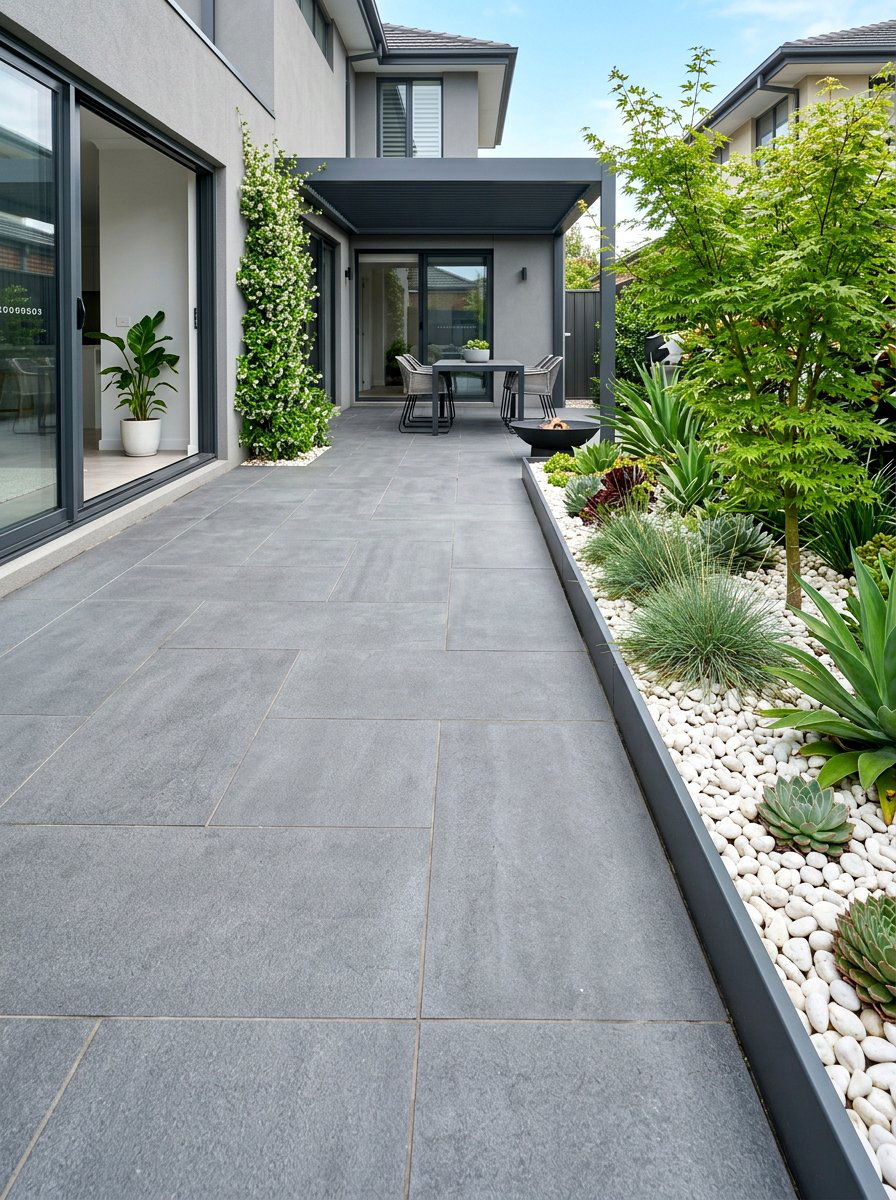 Modern Grey Paving - 30 stepping stone walkway ideas