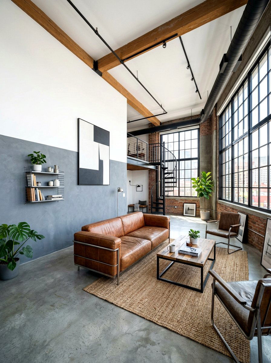 Modern Grey White Split - 30 two tone wall paint ideas