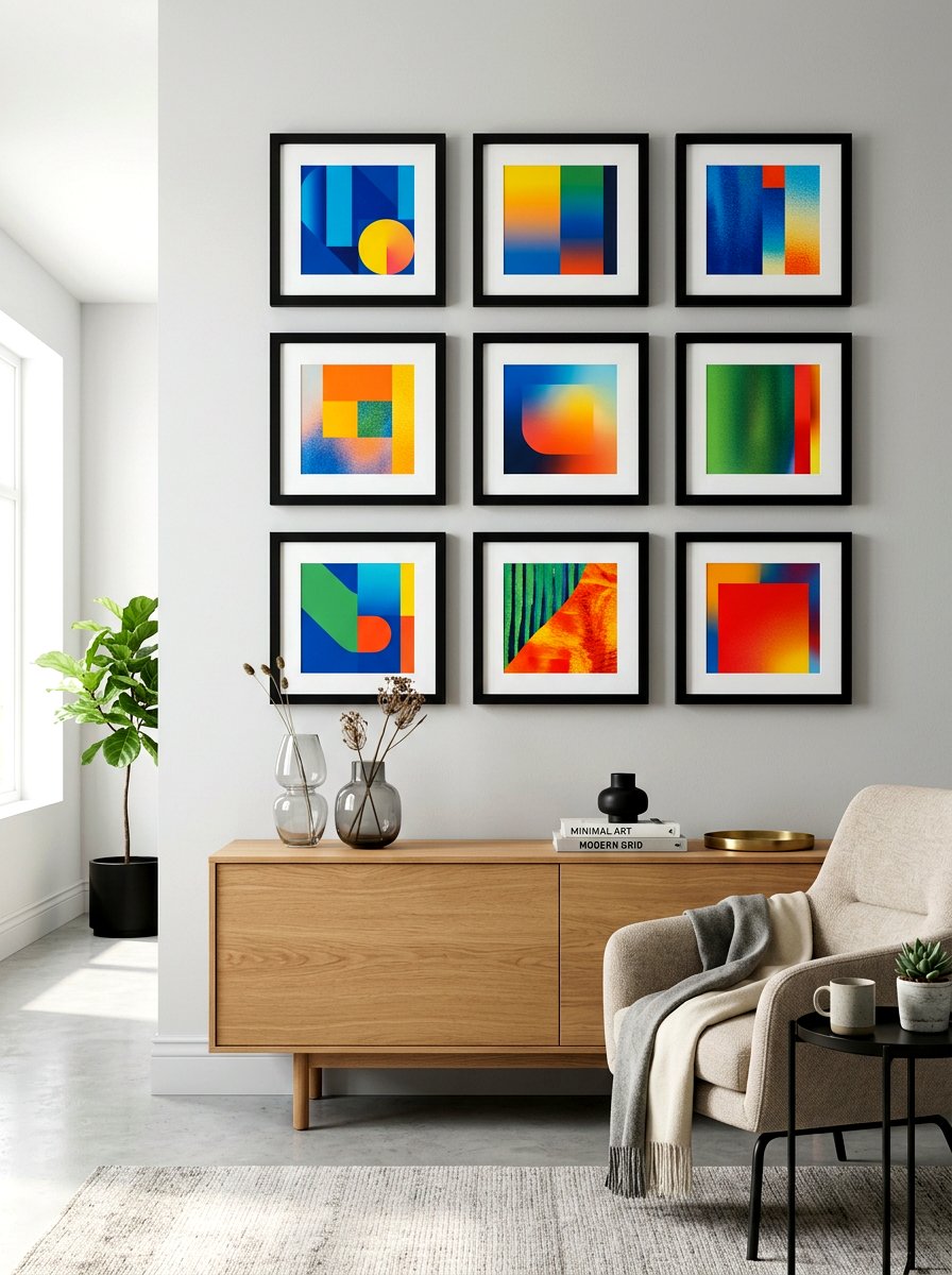 Modern Grid - 30 gallery wall ideas