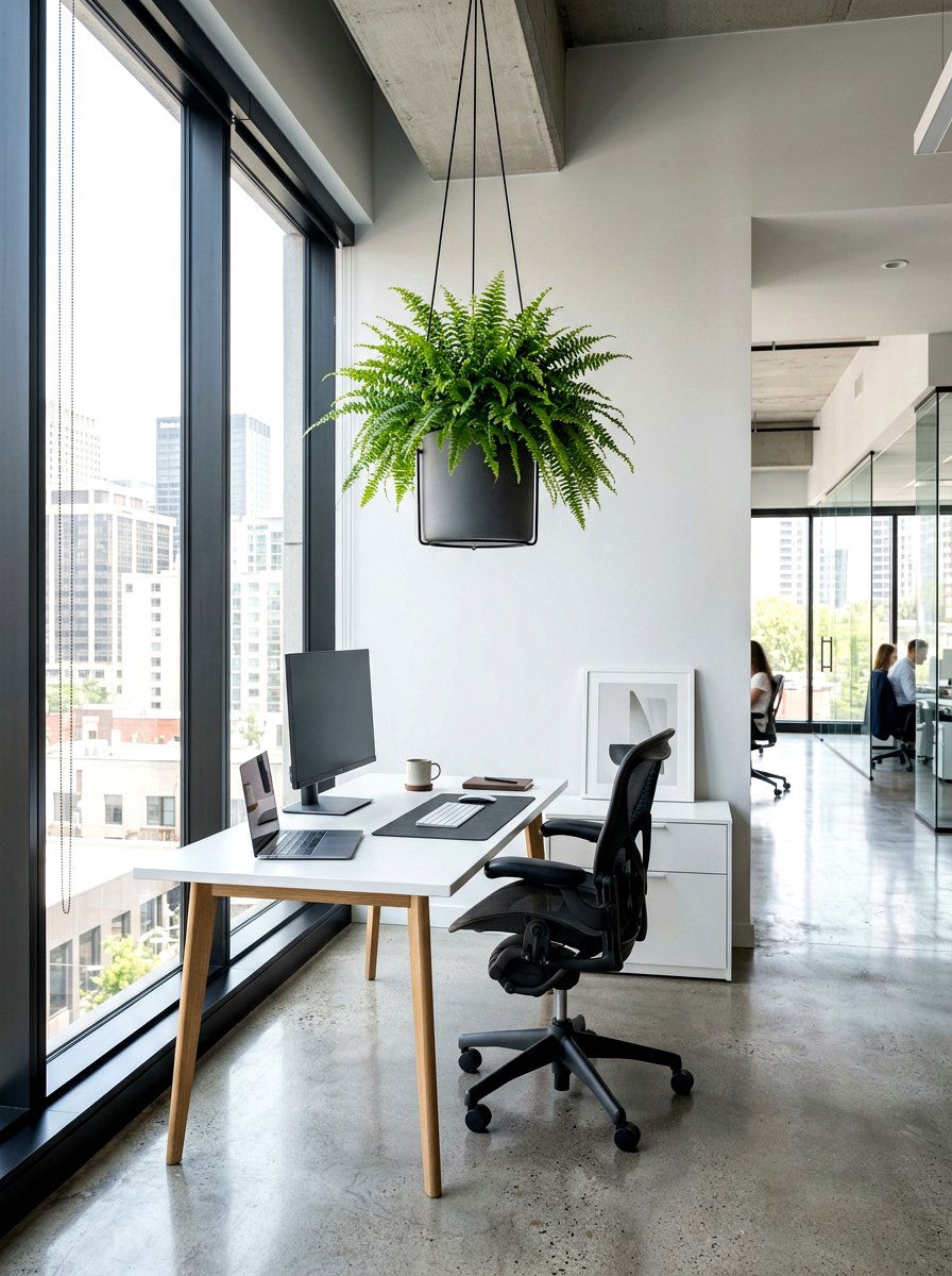 Modern Hanging Fern Pot - 30 hanging fern indoor ideas