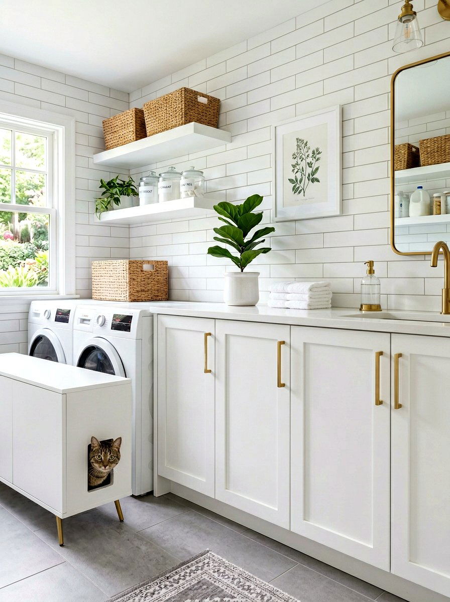 Modern Hidden Litter Box Cabinetry - 30 cat room ideas