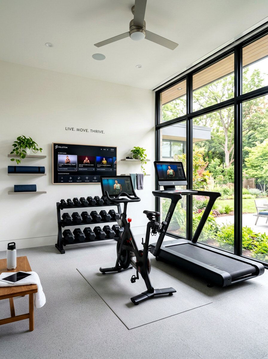 Modern Home Gym - 30 treadmill room ideas