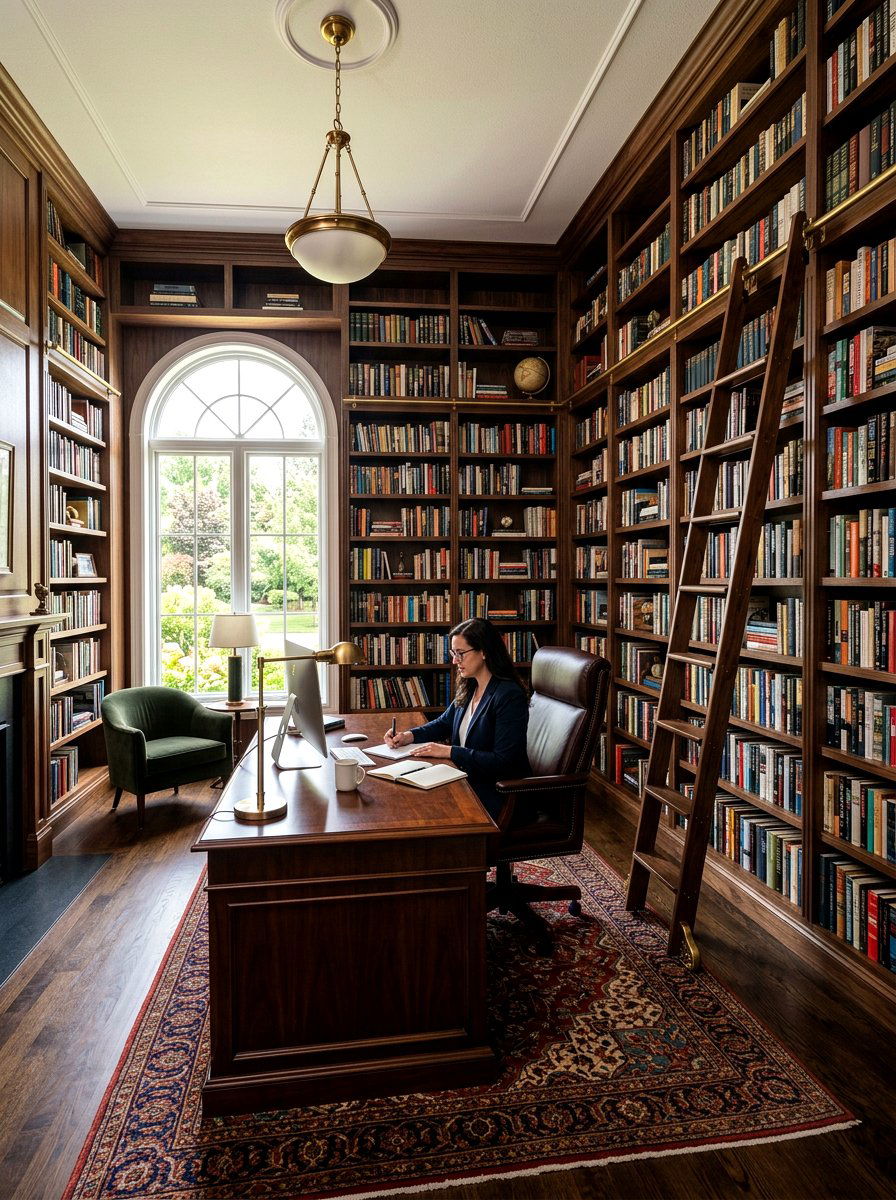 Modern Home Library - 30 quiet work room ideas