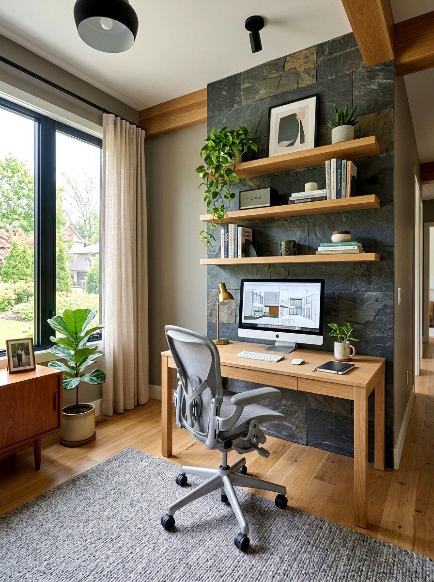 Modern Home Office - 30 neutral home decor ideas