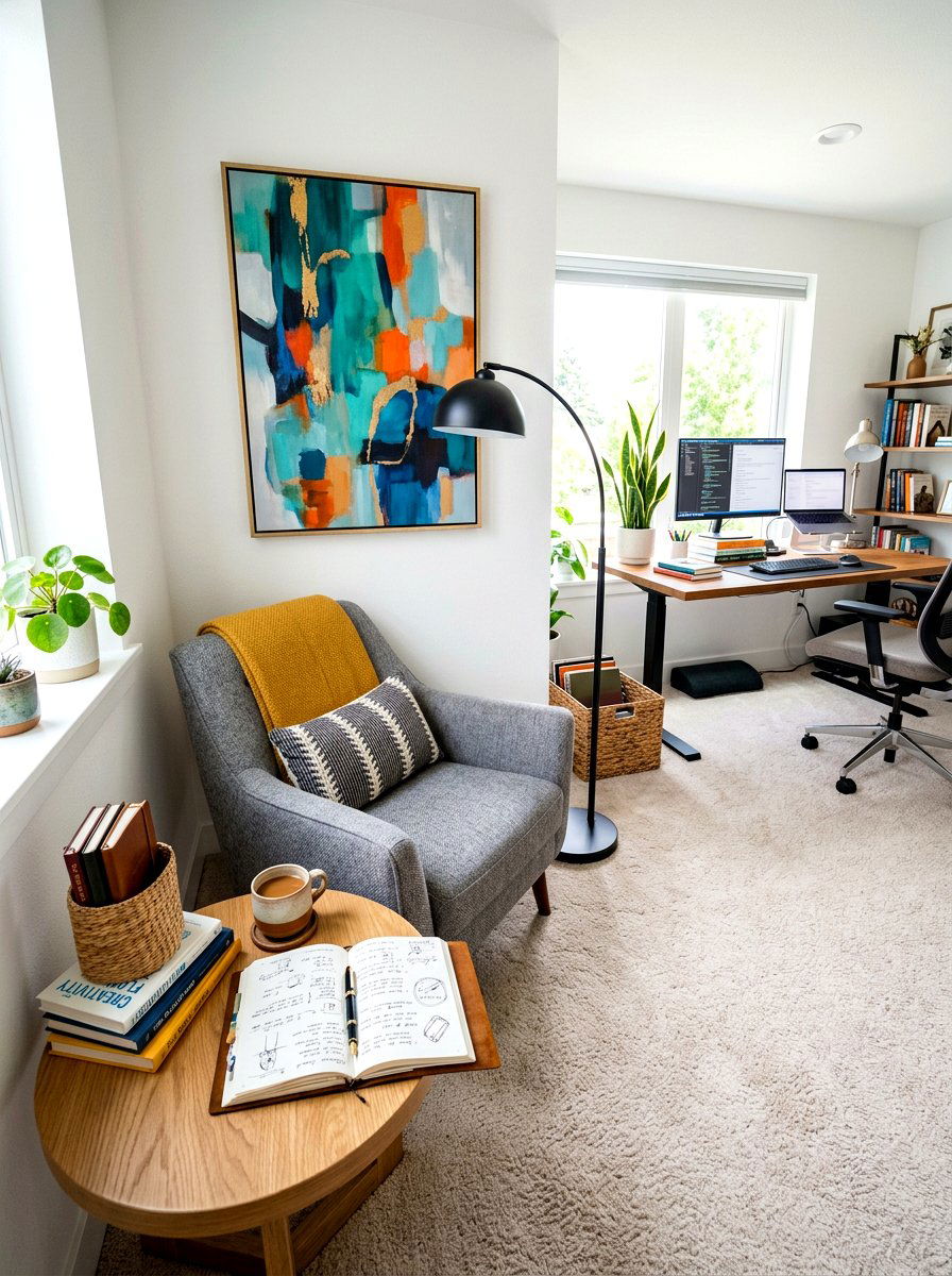 Modern Home Office Nook - 30 journaling nook ideas