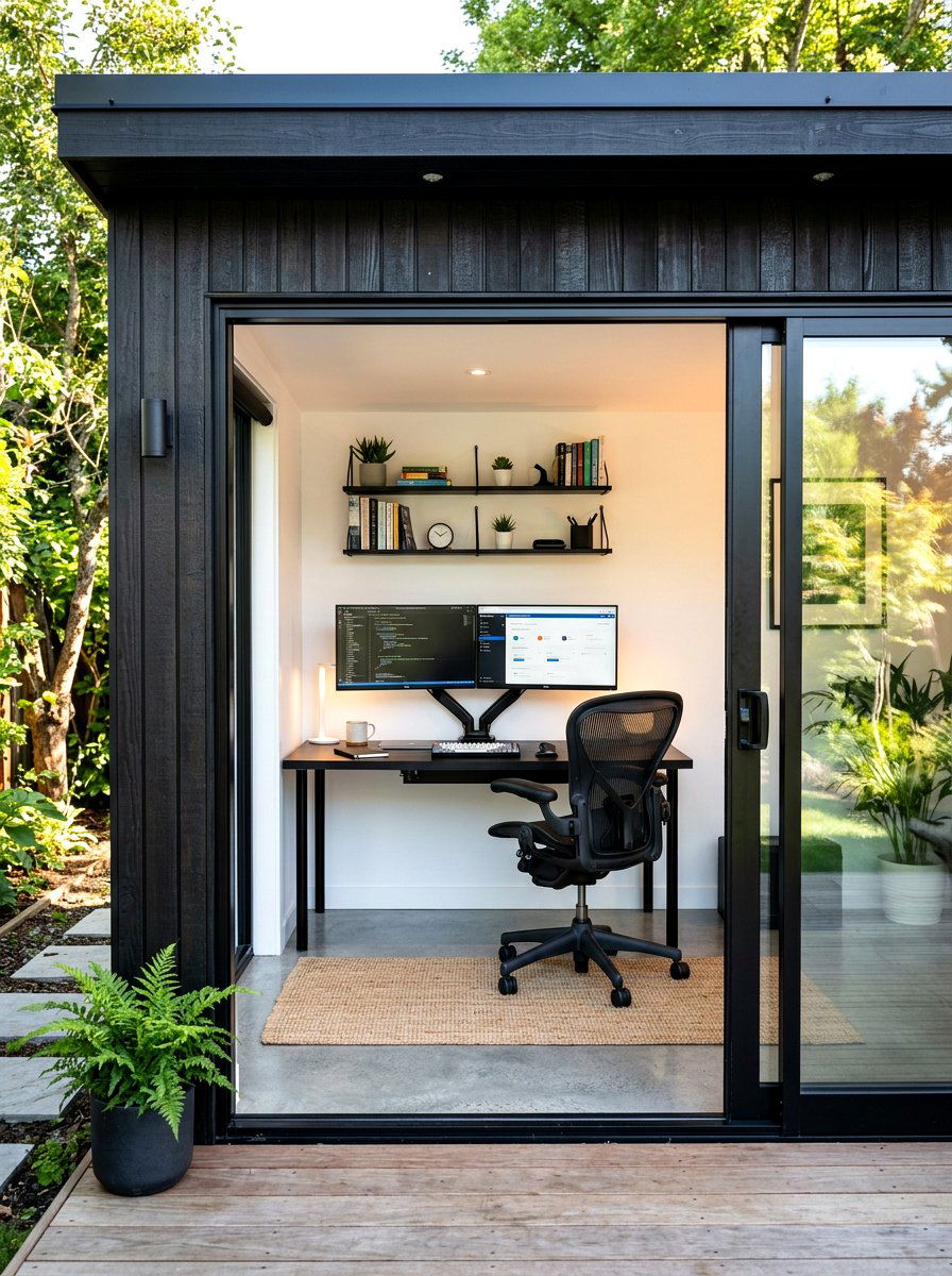 Modern Home Office Shed - 30 she shed ideas