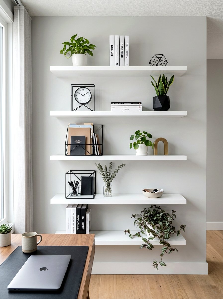 Modern Home Office Shelves - 30 shelf styling for Instagram ideas