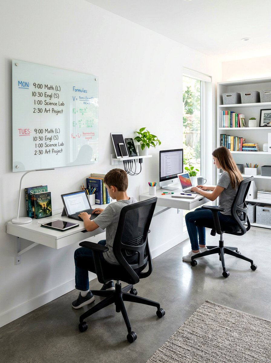Modern Homeschool Office - 30 home schoolroom ideas