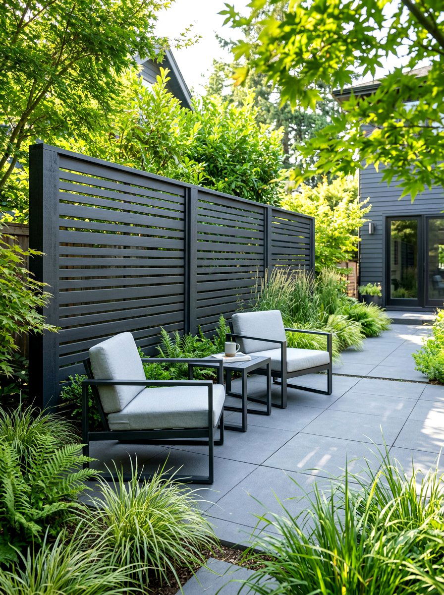 Modern Horizontal Slat Lattice - 30 lattice fence ideas