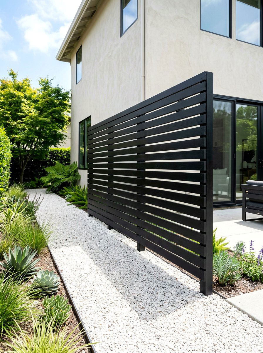 Modern Horizontal Slat Screen - 30 air conditioner screen ideas