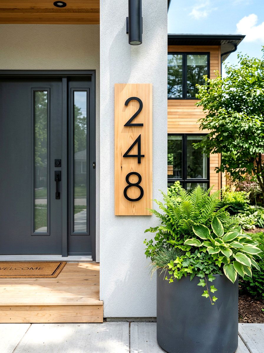 Modern House Number - 30 front porch spring refresh ideas