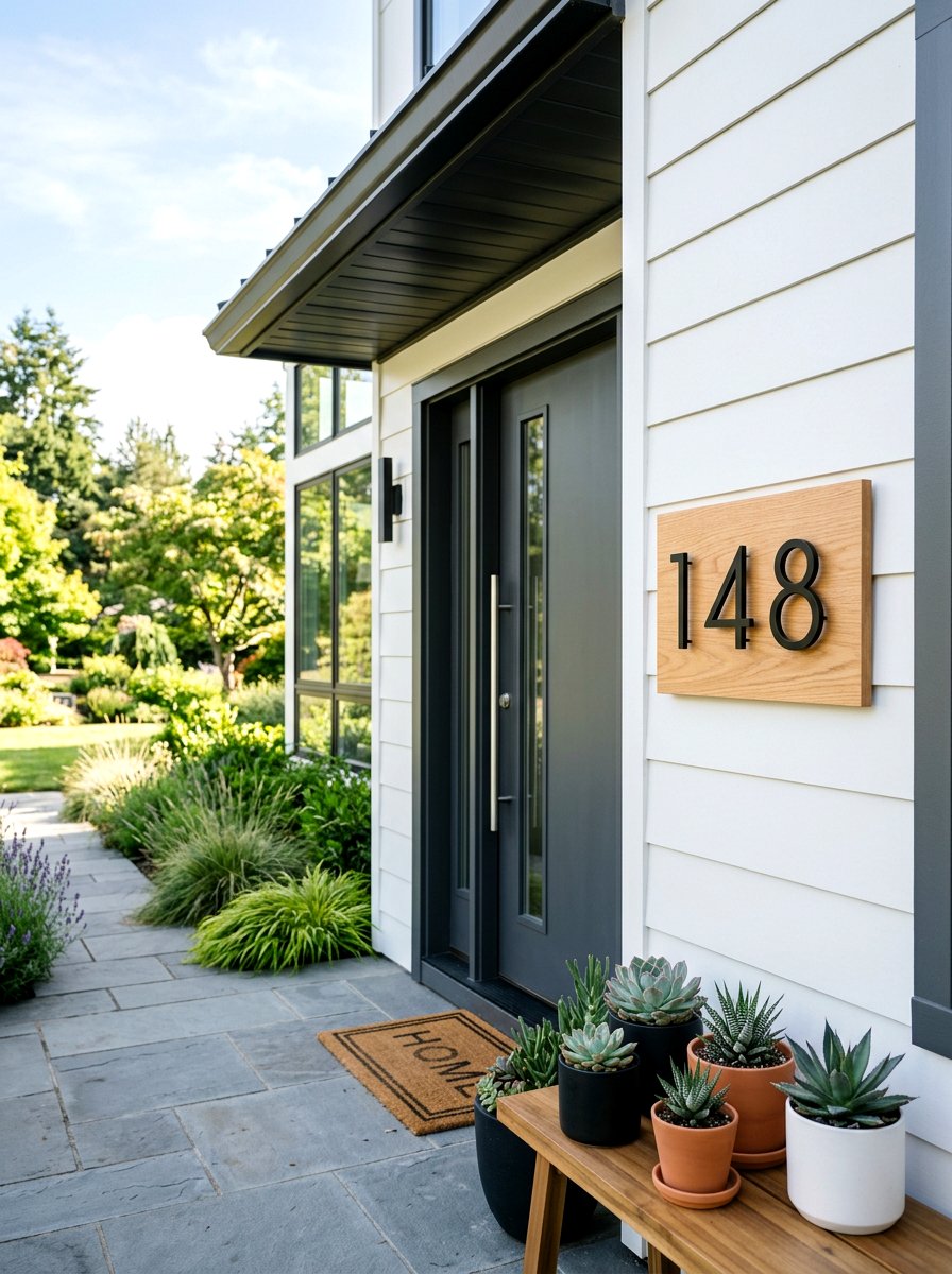Modern House Numbers - 30 front door decor ideas