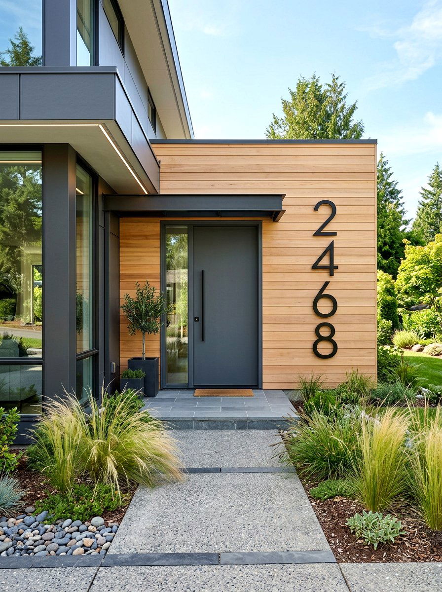 Modern House Numbers - 30 front facade makeover ideas