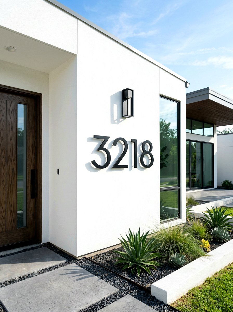 Modern House Numbers - 30 front steps decor ideas