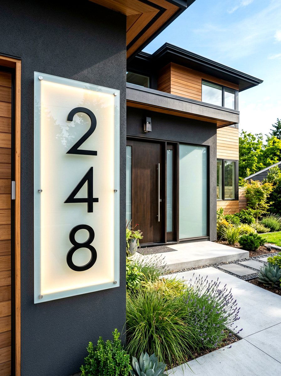 Modern House Numbers - 30 modern front yard ideas