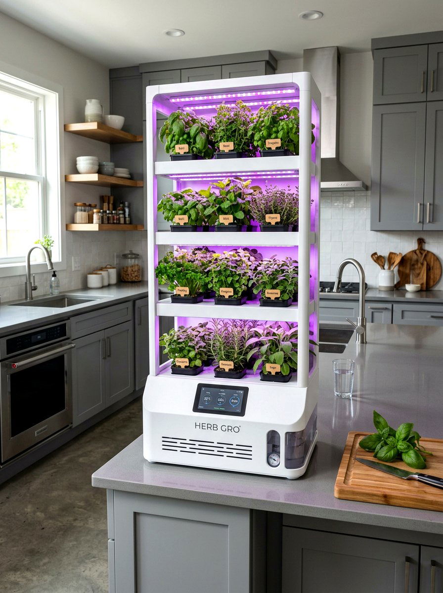 Modern Indoor Herb Garden Station - 30 herb garden shelf ideas