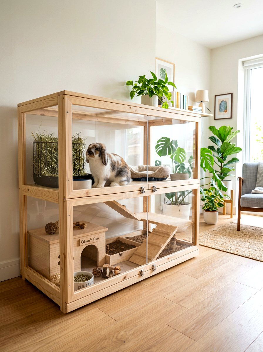 Modern Indoor Rabbit Hutch - 30 viral pet room ideas