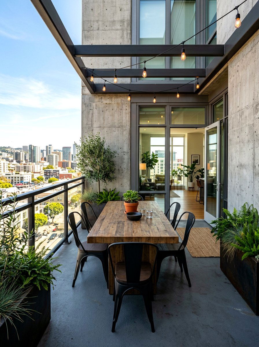 Modern Industrial Balcony - 30 urban balcony ideas