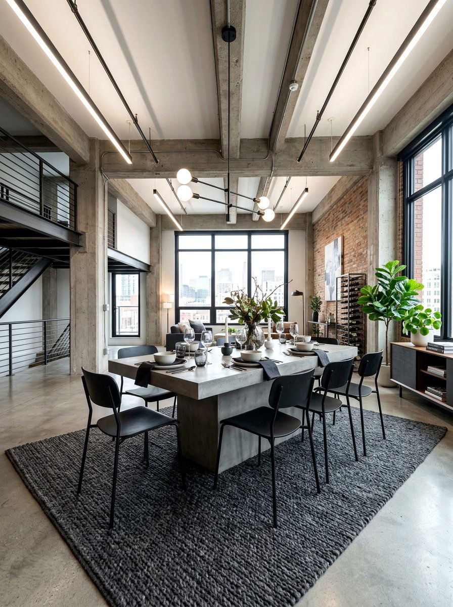 Modern Industrial Dining Area - 30 dinner party hosting room ideas