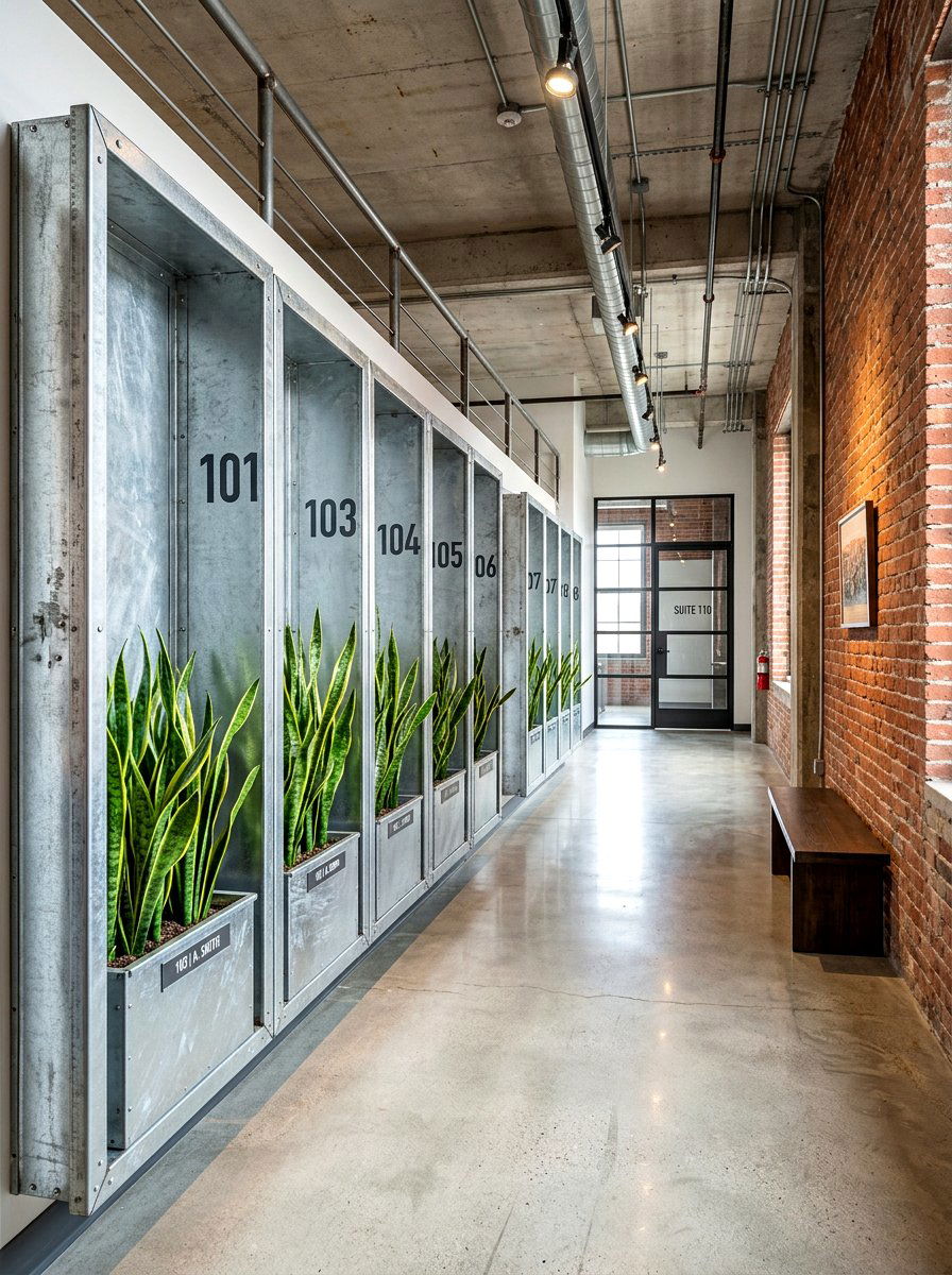 Modern Industrial Metal Pocket - 30 wall planter entryway ideas