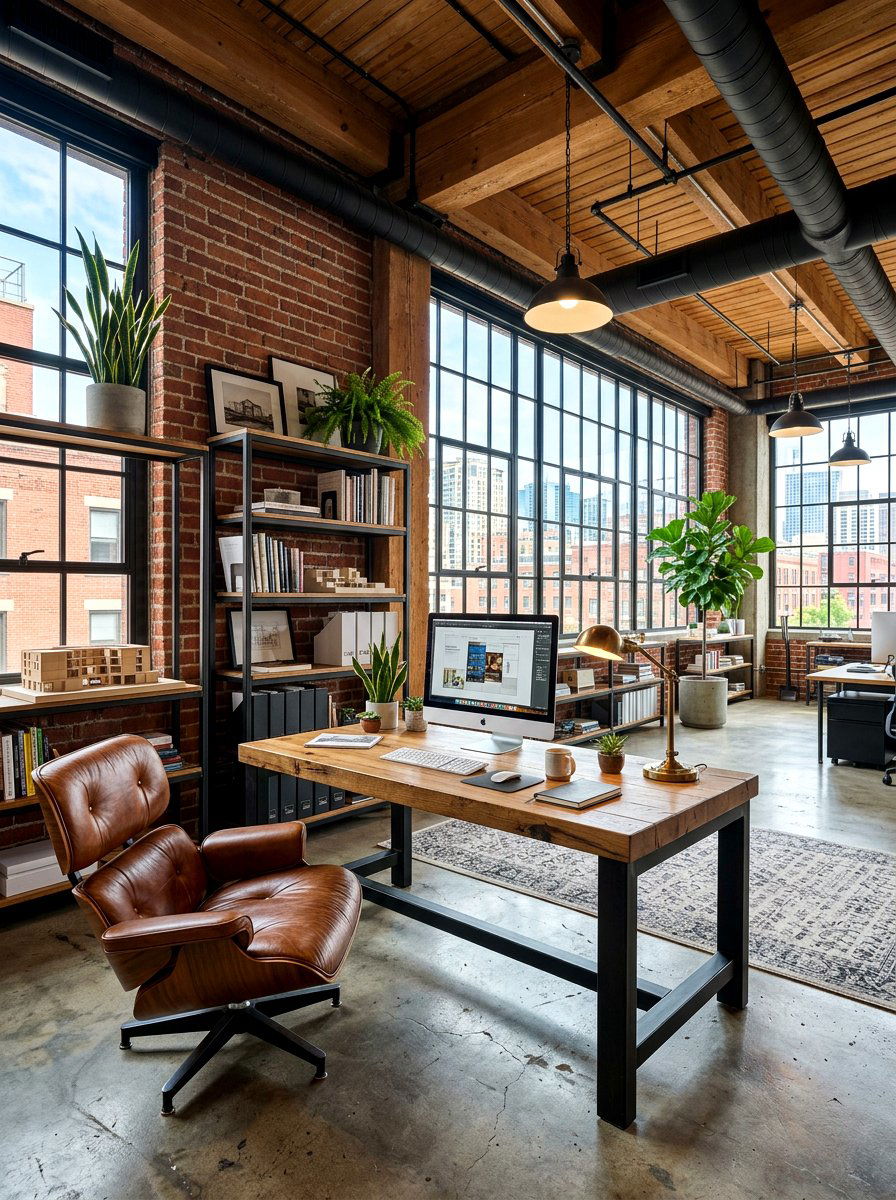 Modern Industrial Office - 30 flex room office ideas
