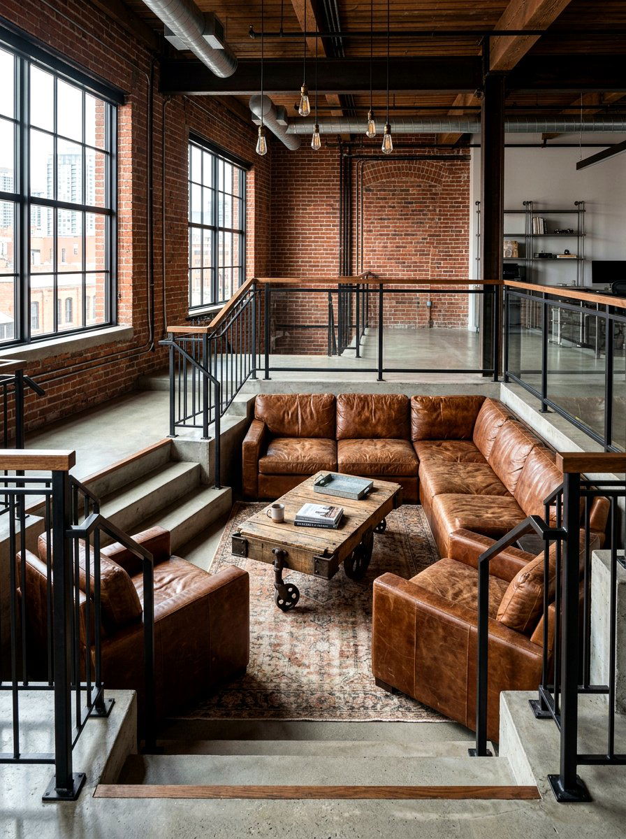 Modern Industrial Sunken Lounge - 30 conversation pit living room ideas