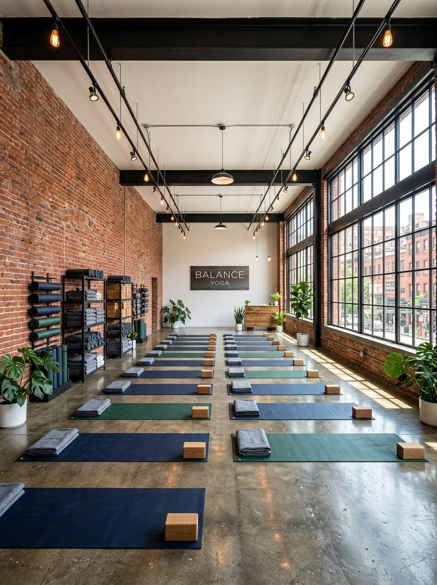 Modern Industrial Yoga Studio - 30 yoga studio home ideas