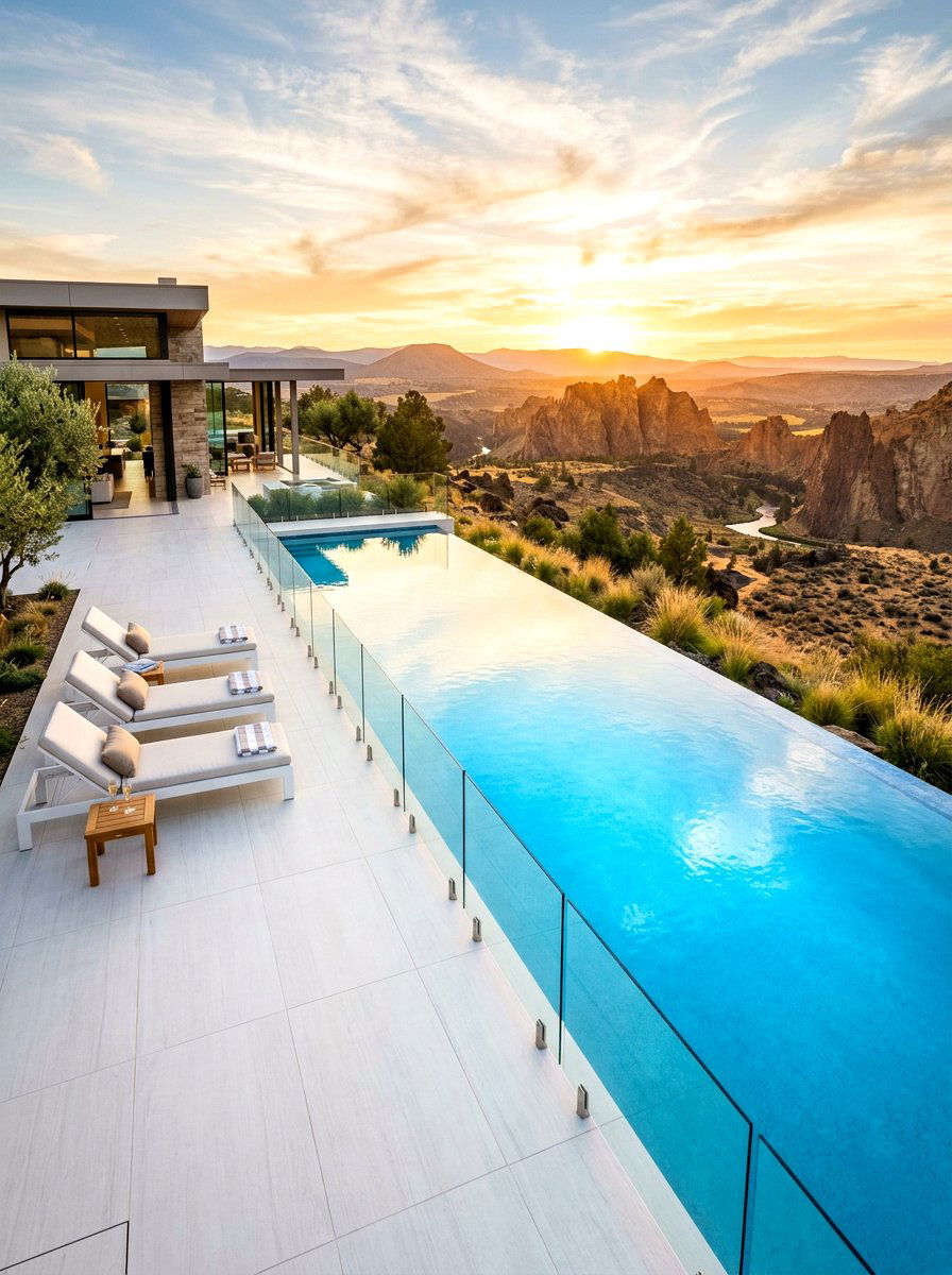 Modern Infinity Edge Pool - 30 family pool ideas