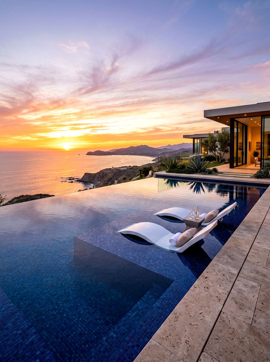 Modern Infinity Pool - 30 quiet luxury backyard ideas
