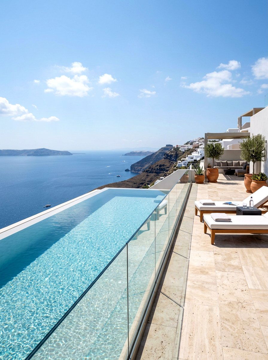 Modern Infinity Pool Edge - 30 sunset inspired patio ideas