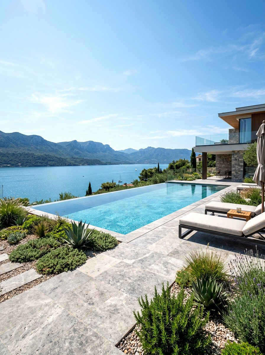 Modern Infinity Pool - 30 pool landscaping ideas