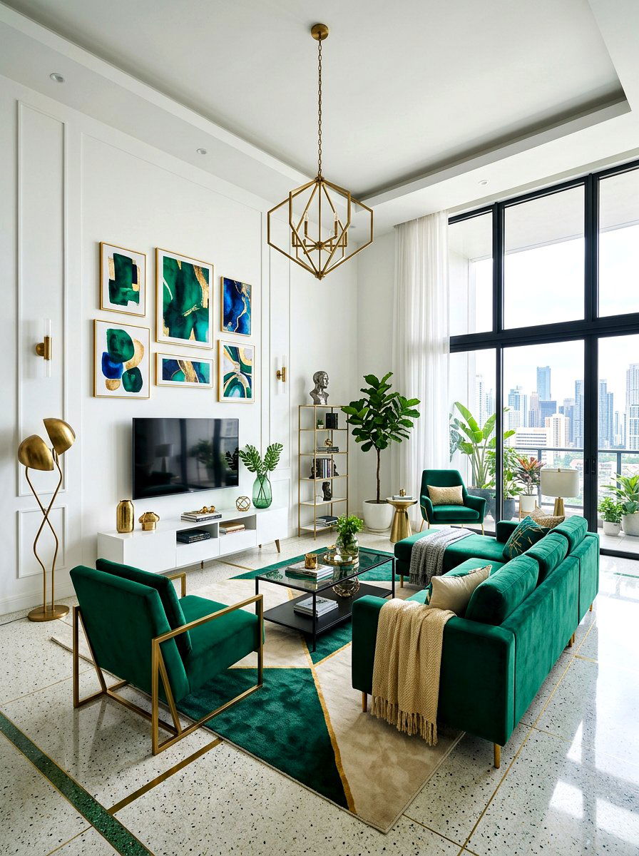 Modern Jewel Living Room - 30 jewel tone living room ideas