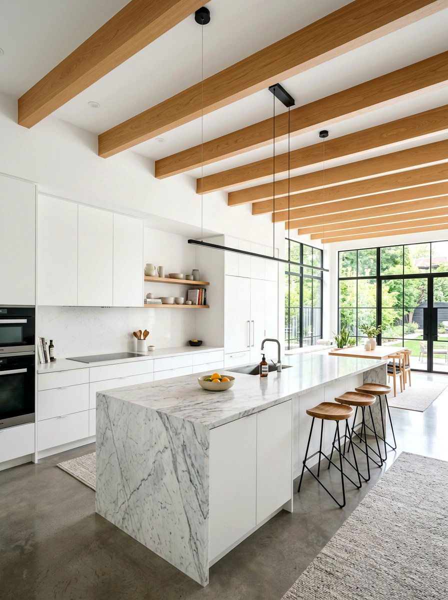 Modern Kitchen Ceiling Beam - 30 wood beam ceiling ideas
