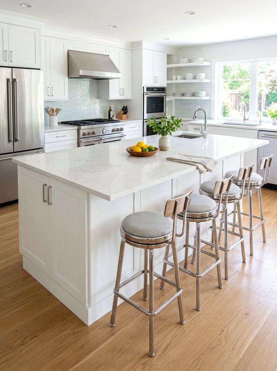 Modern Kitchen Chrome Bar Stools - 30 chrome accent furniture ideas
