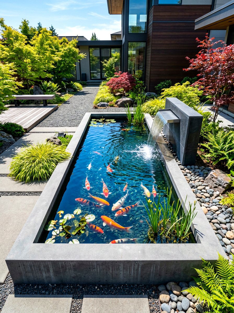 Modern Koi Pond - 30 modern landscaping ideas