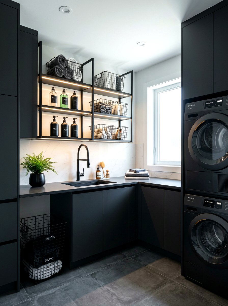 Modern Laundry Room Organization - 30 detergent shelf ideas