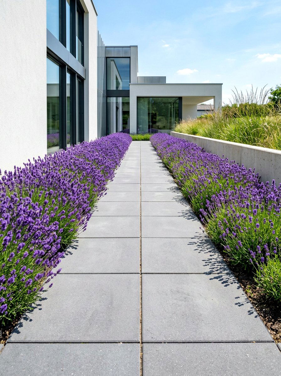 Modern Lavender Path - 30 lavender walkway ideas