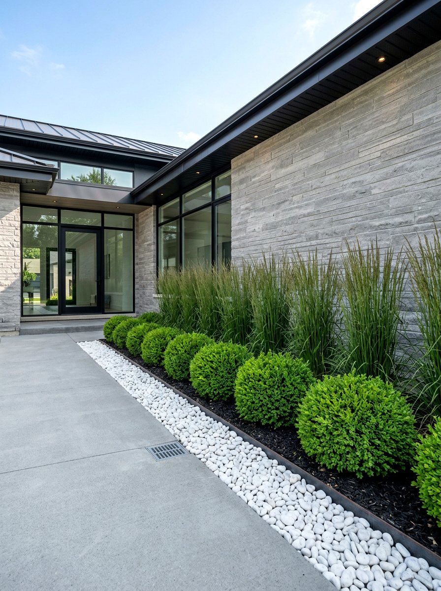 Modern Layered Landscape - 30 layered front yard landscaping ideas