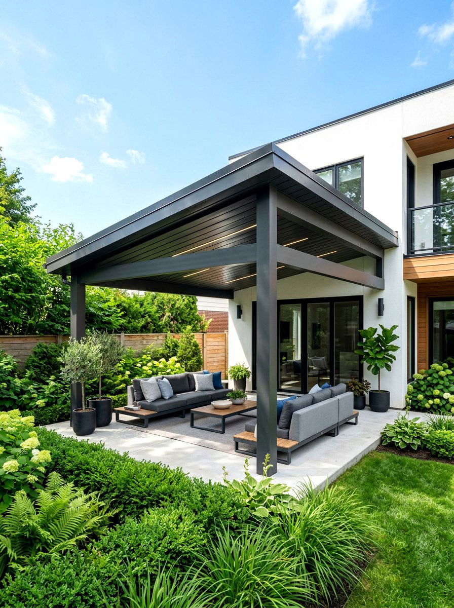 Modern Lean To Pavilion - 30 attached pavilion ideas