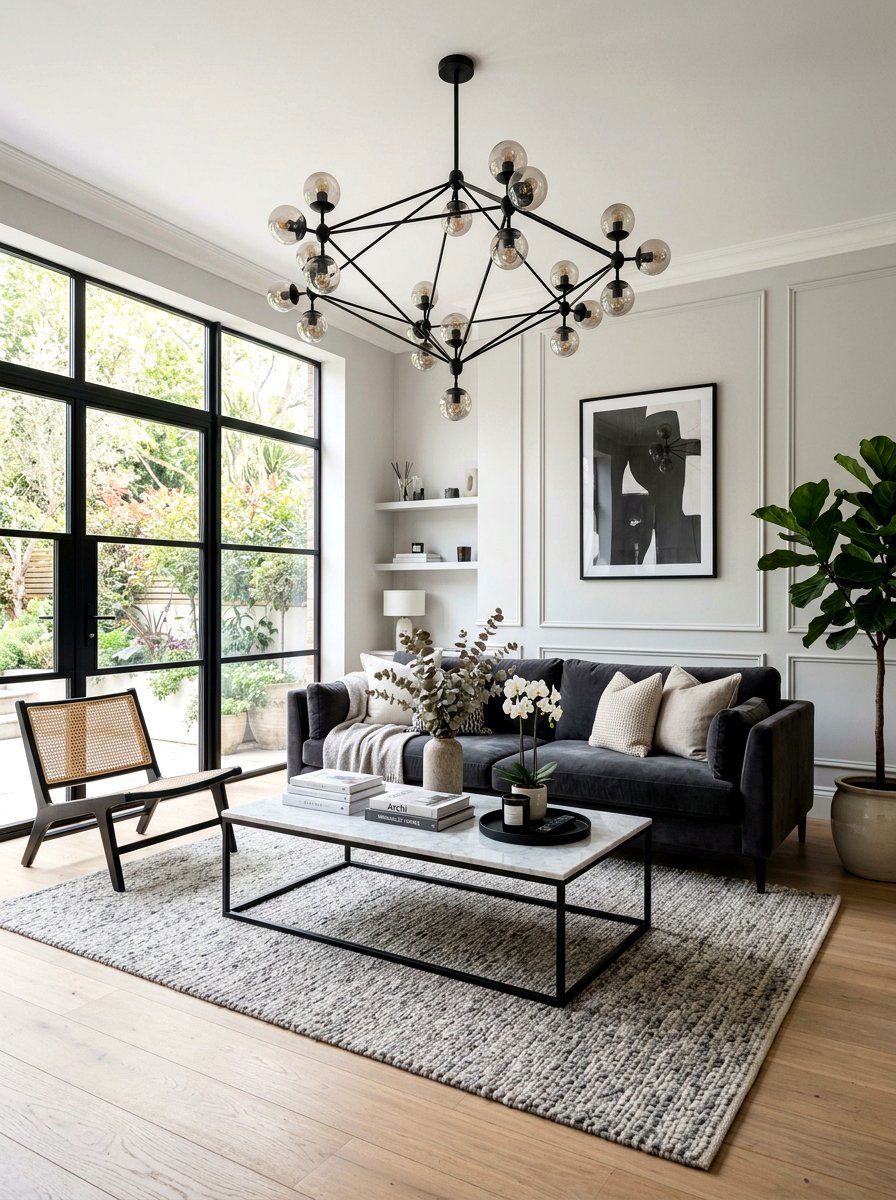 Modern Living Room Chandelier - 30 living room lighting ideas