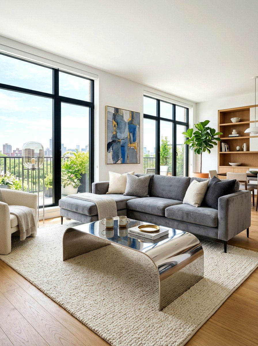 Modern Living Room Chrome Coffee Table - 30 chrome accent furniture ideas
