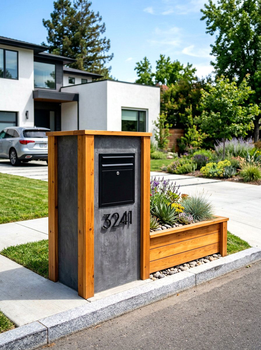 Modern Mailbox Surround - 30 modern front yard ideas