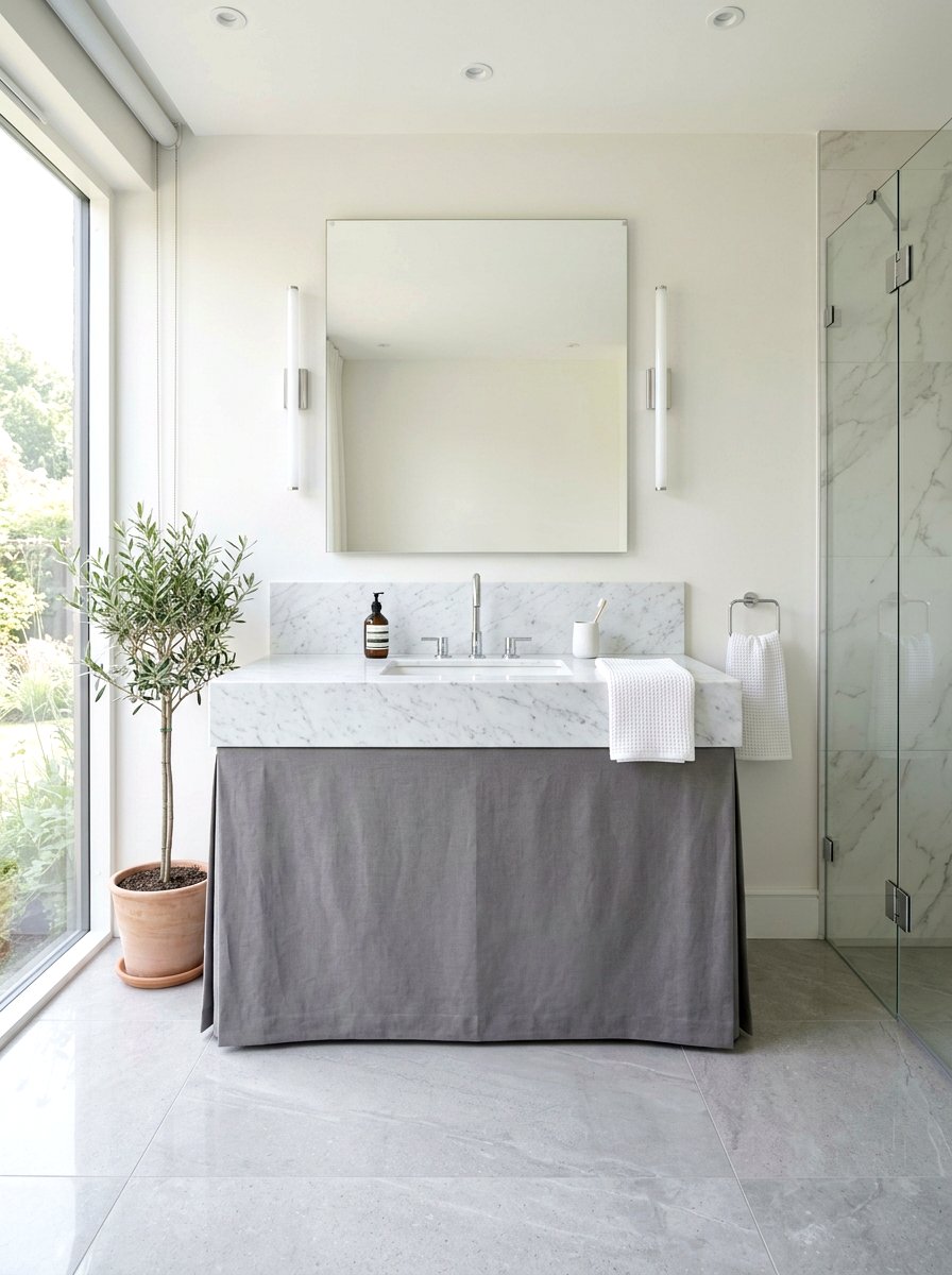 30 Skirted Powder Room Sink Ideas for Elevated Bathroom Style